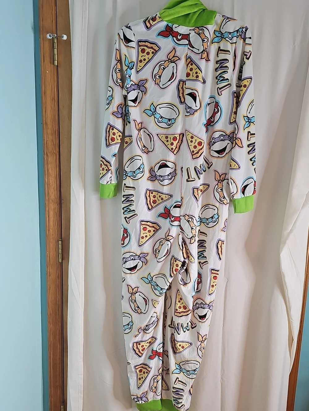 Vintage Adult Teenage Mutant Ninja Turtles White & Green Adult One-Piece Costome